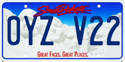 SD license plate 0YZV22