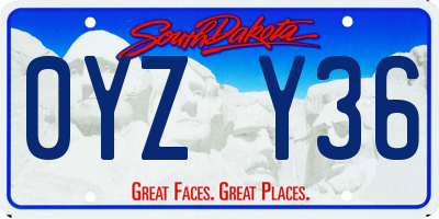 SD license plate 0YZY36