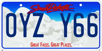 SD license plate 0YZY66