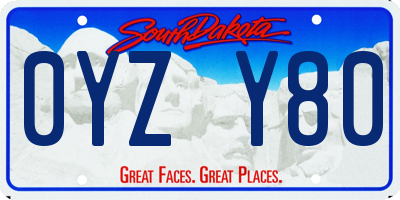 SD license plate 0YZY80