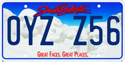 SD license plate 0YZZ56