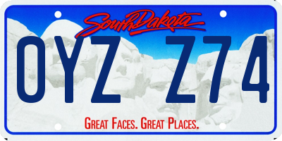 SD license plate 0YZZ74