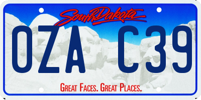 SD license plate 0ZAC39