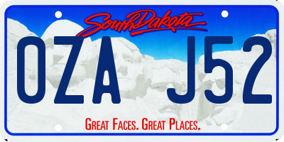 SD license plate 0ZAJ52