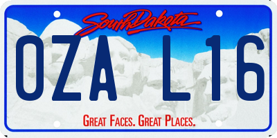 SD license plate 0ZAL16