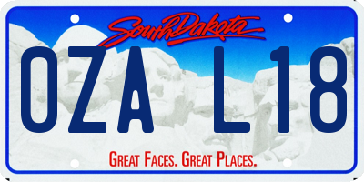 SD license plate 0ZAL18