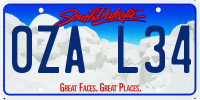 SD license plate 0ZAL34