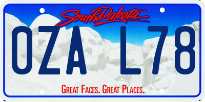 SD license plate 0ZAL78