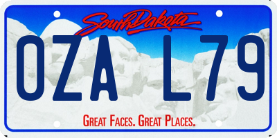 SD license plate 0ZAL79