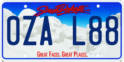 SD license plate 0ZAL88