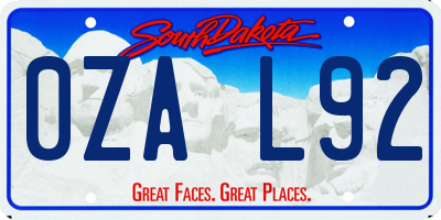SD license plate 0ZAL92