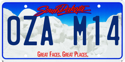 SD license plate 0ZAM14
