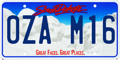 SD license plate 0ZAM16
