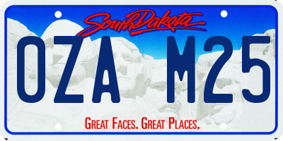 SD license plate 0ZAM25