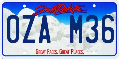 SD license plate 0ZAM36