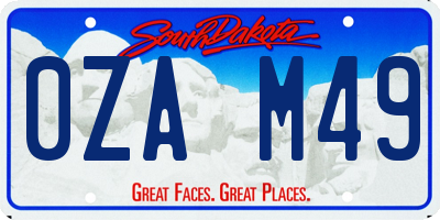 SD license plate 0ZAM49