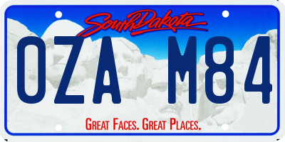 SD license plate 0ZAM84