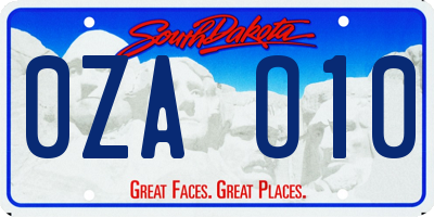 SD license plate 0ZAO10