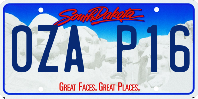 SD license plate 0ZAP16