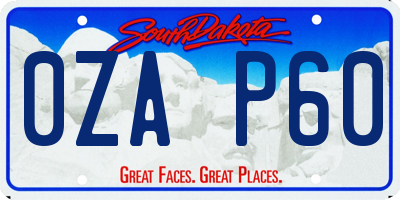 SD license plate 0ZAP60