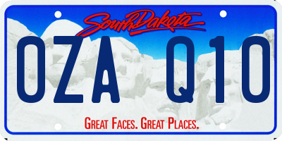 SD license plate 0ZAQ10