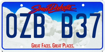 SD license plate 0ZBB37