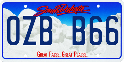 SD license plate 0ZBB66