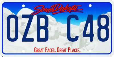 SD license plate 0ZBC48