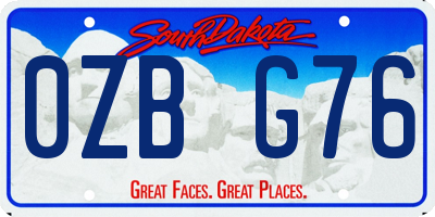 SD license plate 0ZBG76