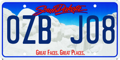 SD license plate 0ZBJ08
