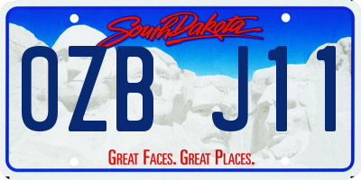 SD license plate 0ZBJ11