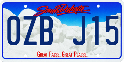 SD license plate 0ZBJ15