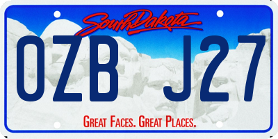 SD license plate 0ZBJ27