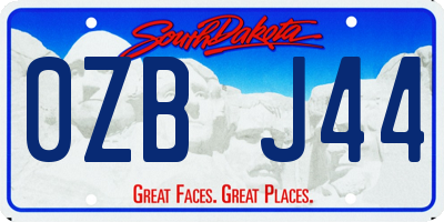 SD license plate 0ZBJ44