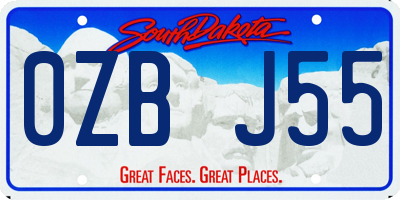 SD license plate 0ZBJ55