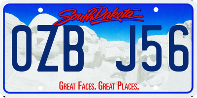 SD license plate 0ZBJ56