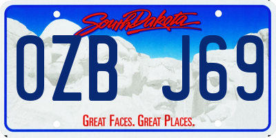 SD license plate 0ZBJ69