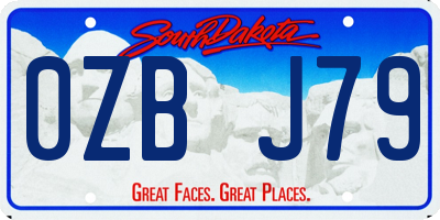 SD license plate 0ZBJ79