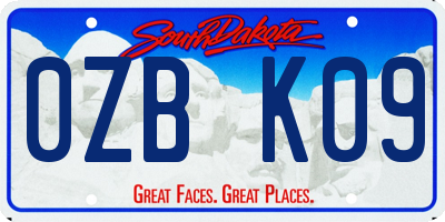 SD license plate 0ZBK09