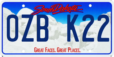 SD license plate 0ZBK22