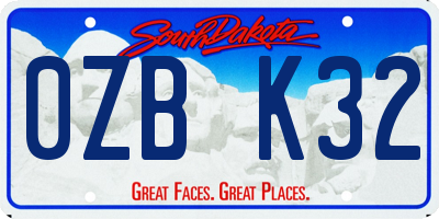 SD license plate 0ZBK32