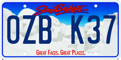 SD license plate 0ZBK37