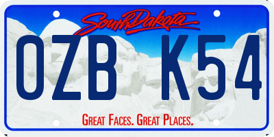 SD license plate 0ZBK54