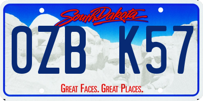 SD license plate 0ZBK57