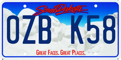 SD license plate 0ZBK58