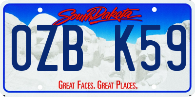 SD license plate 0ZBK59