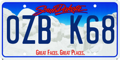 SD license plate 0ZBK68