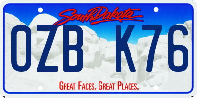 SD license plate 0ZBK76