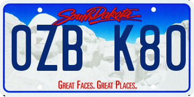 SD license plate 0ZBK80