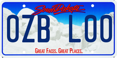 SD license plate 0ZBL00